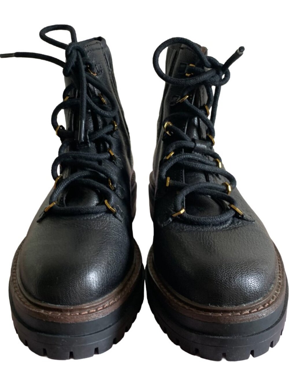 NWT LOUISE ET CIE Women's Black Sheena Lace Up Combat Leather Boots Sz 5.5 - Picture 6 of 11